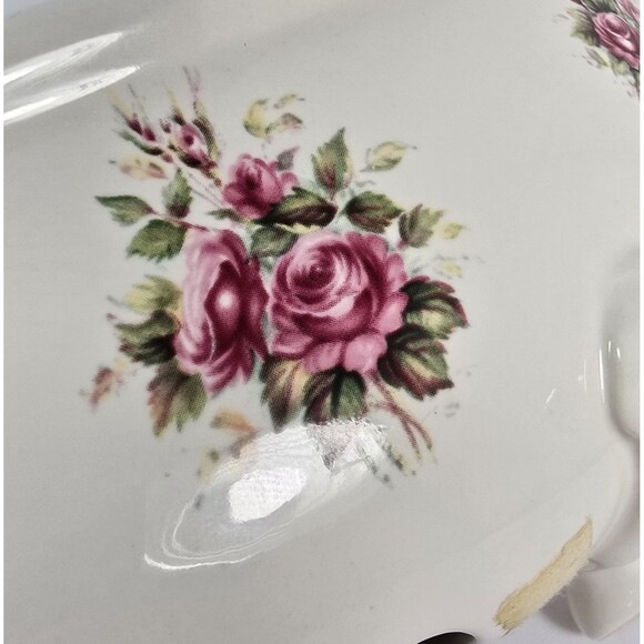 Vintage VB Athena Claw Foot Tub Roses Soap Dish Porcelain 9" Bathroom Decor USA - Picture 6 of 10